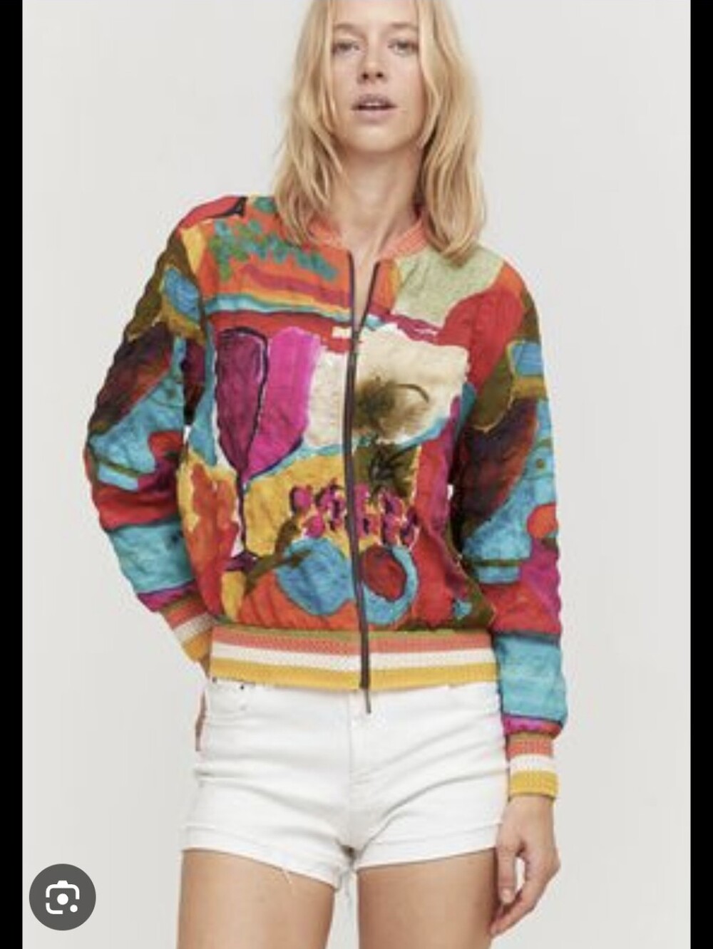 Aldo - Martins CapJuluca Artistic Colorful Lightweight Full Zip Jacket Medium